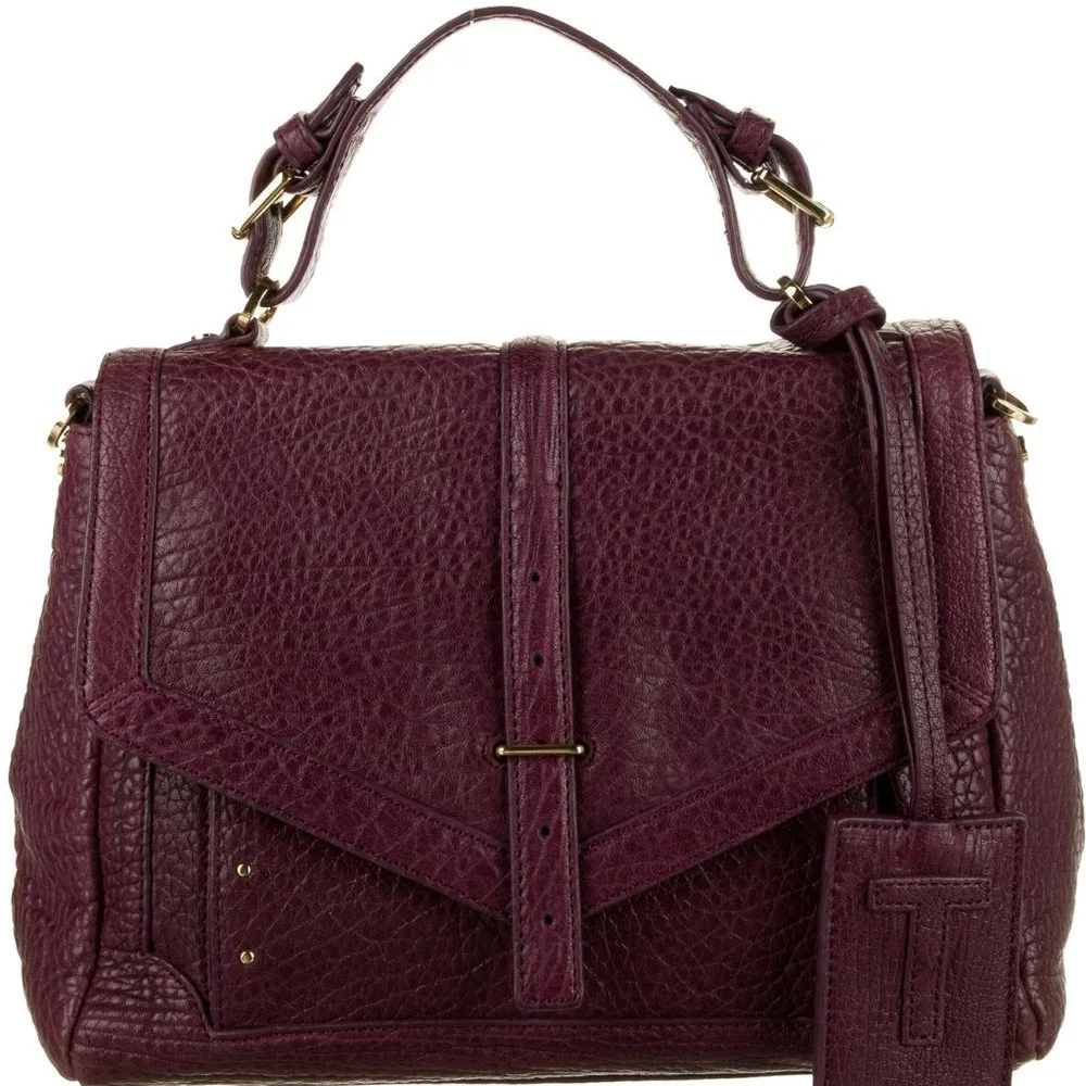 Tory Burch 797 Plum Leather Satchel